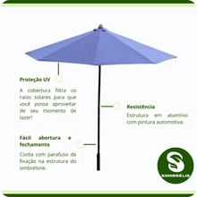 Carregar imagem no visualizador da galeria, Ombrelone 2.4m Alumínio em Tecido Náutico