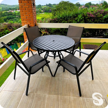 Carregar imagem no visualizador da galeria, Kit De Piscina E Área Externa 4 Cadeiras + Mesa 1m
