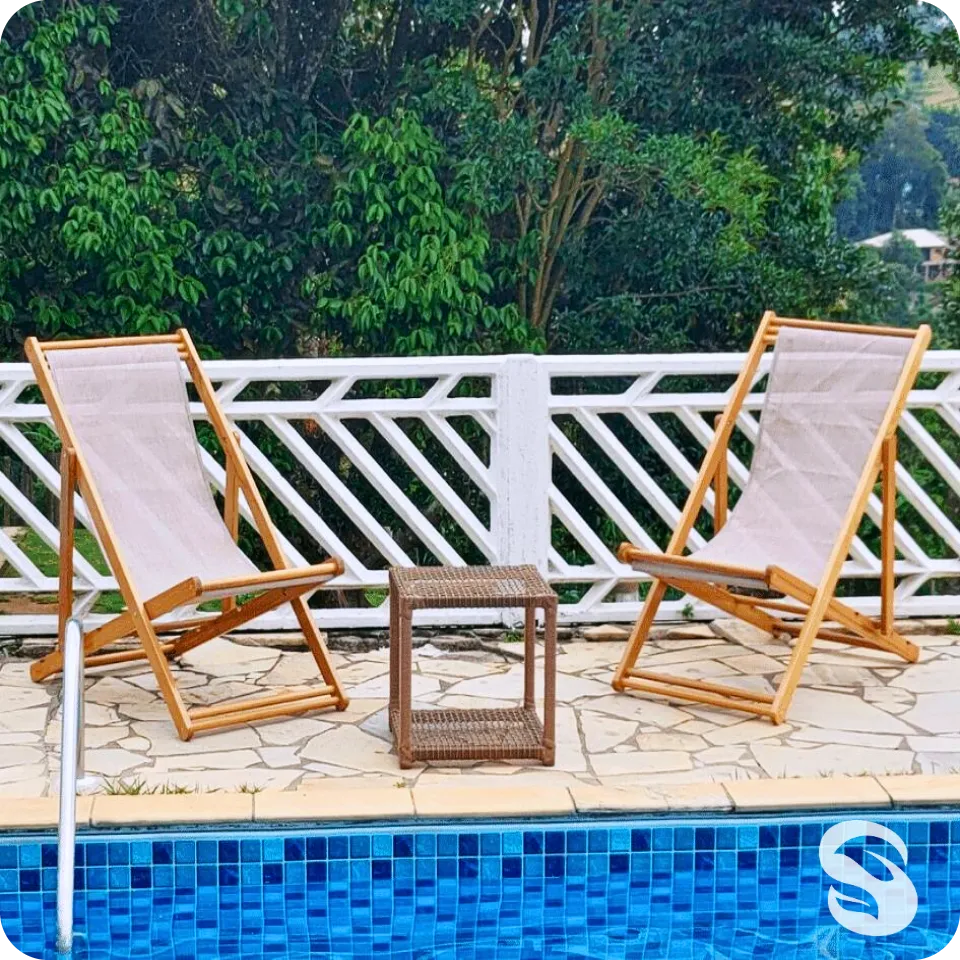 Kit 2 Cadeiras Preguiçosas + Puff - Área Externa