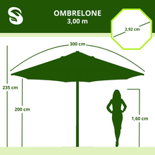 Carregar imagem no visualizador da galeria, Ombrelone 3m Madeira em Lona Sombrélis
